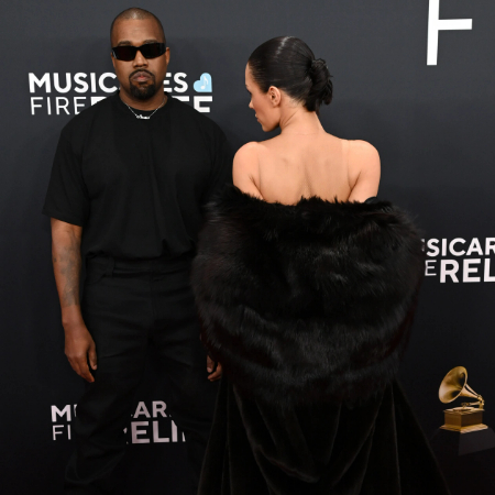 Bianca Censori showed up at the 2025 Grammys with Kanye West in a very see-through outfit.